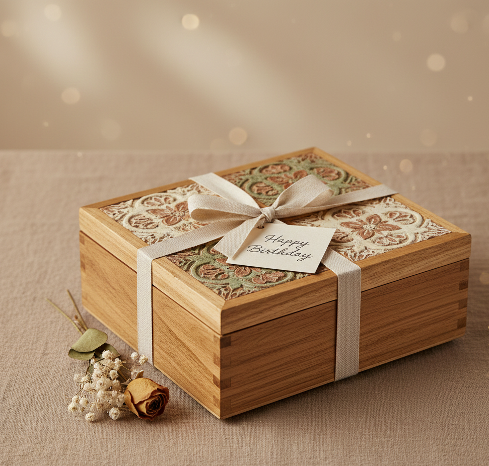 Handcrafted Wooden Birthday Gift Box